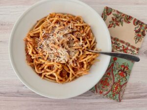 Image - Bucatini Bolognese by Leslie Rohland